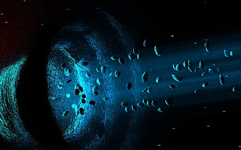 Universe, Shine, Light, Funnel, Asteroids, Black Hole HD wallpaper