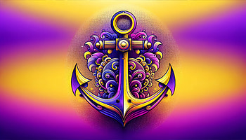 Hypnotic Ornate Anchor, anchor, colorful, nautical, design, illustration HD wallpaper