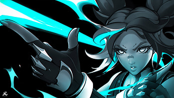 Ash Eyes Neon Black Hair Valorant HD wallpaper