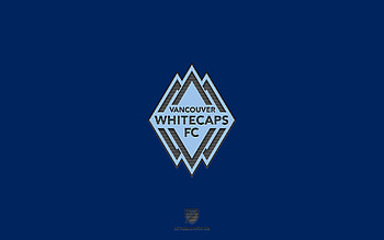 Vancouver Whitecaps FC, blue background, Canadian soccer team, Vancouver Whitecaps FC emblem, MLS, Canada, USA, soccer, Vancouver Whitecaps FC logo HD wallpaper