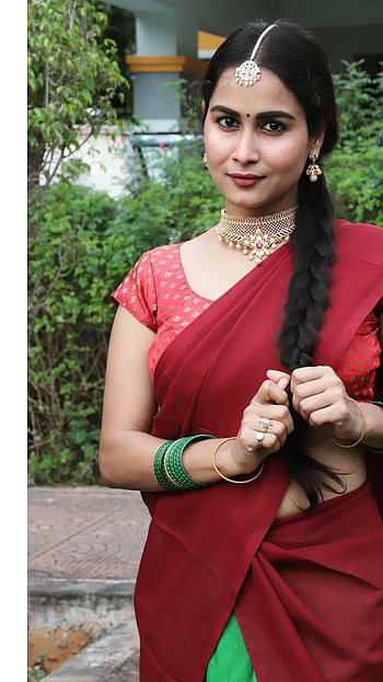 Kanchan bamne, telugu actress, model, saree beauty HD phone wallpaper