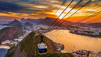 Rio De Janeiro, Brasil sunset, City view, Mesmerizing scenery HD wallpaper