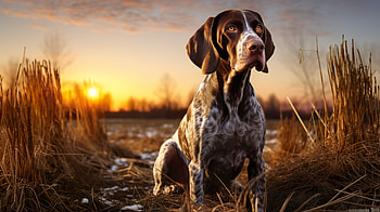 German Shorthaired Pointer Dog Sunset, Animal, german shorthaired pointer HD wallpaper