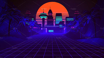 Buildings Palm Trees City View Neon Lights Vaporwave Vaporwave HD wallpaper
