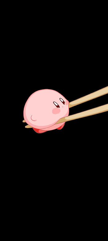 Kirby, amoled, black, dark, anime HD phone wallpaper