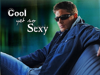 Supernatural Hottie, sexy, denim shirt and blue jeans, sunglasses HD wallpaper