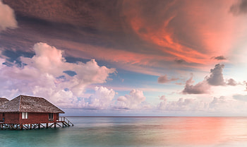 Sea Sunset, sky, Nature, Sunset, Sea HD wallpaper