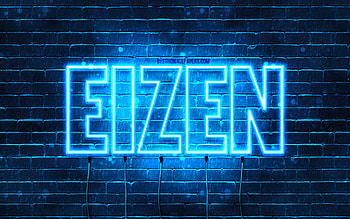Happy Birtay Eizen, , blue neon lights, Eizen name, creative, Eizen Happy Birtay, Eizen Birtay, popular japanese male names, with Eizen name, Eizen HD wallpaper