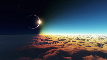 Above the clouds, Solar Eclipse HD wallpaper
