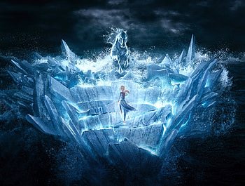 Frozen movie, snow horse, sea ride HD wallpaper