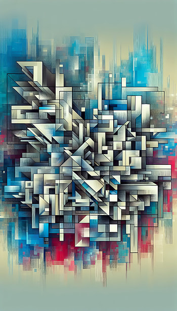 Abstract 3D Geometric Shapes, Abstract, geometric design HD phone wallpaper