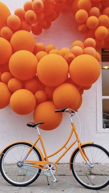 Orange Colour, Orange Colour Balloon And Cycle, orange colour baloon and cycle HD phone wallpaper