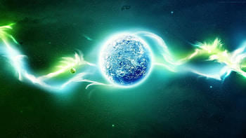 Abstract, Background, Neon, Glow, Planet HD wallpaper
