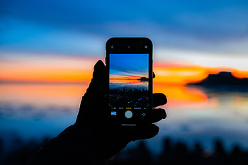 Sunset, Dark, Hand, Tele HD wallpaper