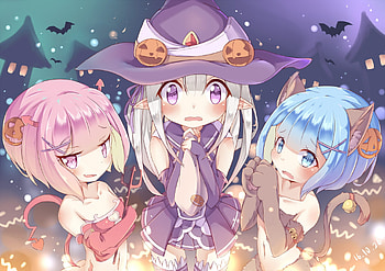 cutie pies, rezero, rem, anime, ram, emilia, cute HD wallpaper