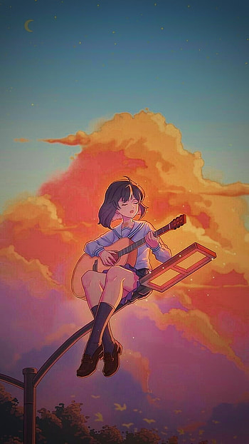 Playing guitar, people_in_nature, sky HD phone wallpaper