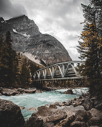 Nature, Rivers, Trees, Stones, Mountain, Bridge HD phone wallpaper