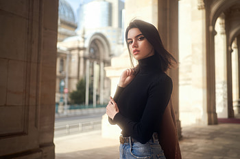 Classy Girl Outdoor Buildings, girls, model HD wallpaper