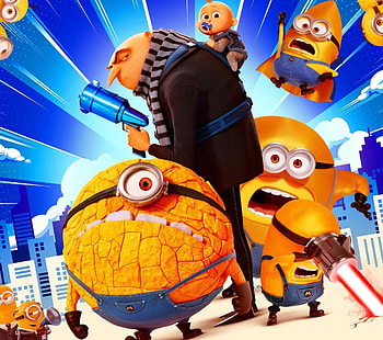 Gru's Minion Mayhem - Despicable Me 4, movie, Despicable Me 4, Gru (Despicable Me), Minions HD wallpaper