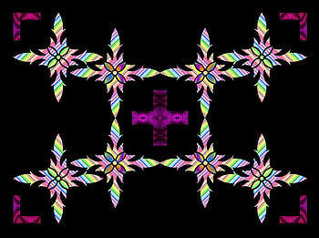 purple cross with flowers, 22657, flowers, cross HD wallpaper