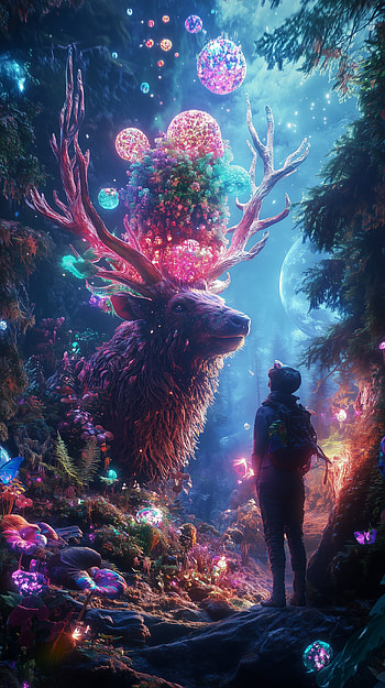 Magic Moments: A Fairy Tale , magical, fairy tale, fantasy, deer HD phone wallpaper