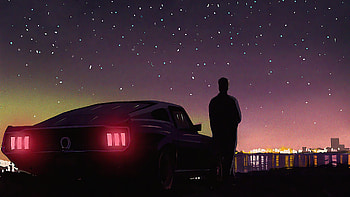 Retrowave Nights With Ford Mustang , ford-mustang, alone, artist, artwork, digital-art, artstation HD wallpaper