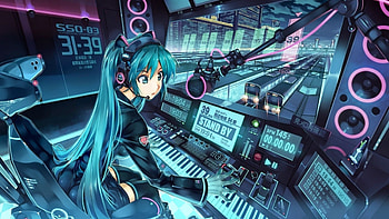 Anime Techno Vocaloid_hatsune_miku_anime_dj . HD wallpaper