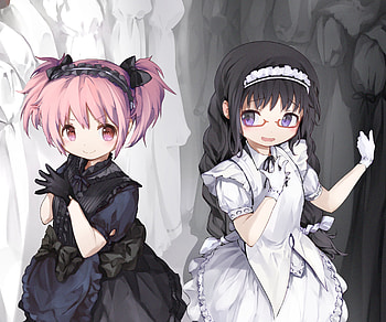 Madoka Kaname & Homura Akemi, Homura Akemi, Madoka Kaname, Anime, Puella Magi Madoka Magica HD wallpaper