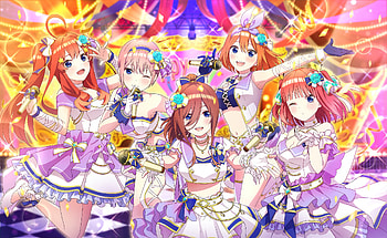 Itsuki, Yotsuba, Miku, Nino & Ichika — Quintuplet Stars, Itsuki Nakano, Yotsuba Nakano, Miku Nakano, Nino Nakano, Ichika Nakano, Anime, The Quintessential Quintuplets HD wallpaper