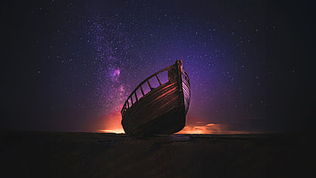Boat Galaxy, boat, galaxy, artist, artwork, digital-art HD wallpaper