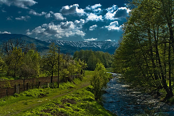 Beautiful Nature, blue, river, graphy, small, beauty, trees, , water, beautiful, grass, mountain, green, bulgaria, view, clouds, nature, sky, forest HD wallpaper