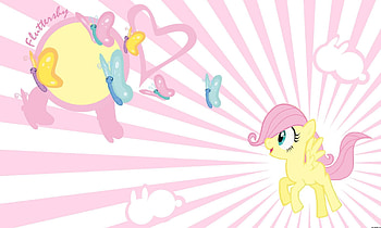 Baby Fluttershy, Butterflys, Fluttershy, Friendship is Magic, My Little Pony HD wallpaper