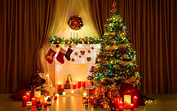 Merry Christmas!, craciun, lights, yellow, christmas, green, red, gift, tree HD wallpaper
