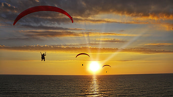 Paragliding, Operated parachutes, Sea android, Storm HD wallpaper