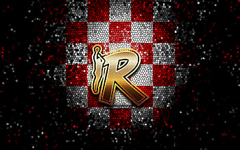Pallacanestro Reggiana, glitter logo, LBA, red white checkered background, basketball, italian basketball club, Pallacanestro Reggiana logo, mosaic art, UnaHotels Reggio Emilia, Lega Basket Serie A HD wallpaper