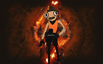 Fortnite Renegade Raider Toona Fish Skin, Fortnite, main characters, orange stone background, Renegade Raider Toona Fish, Fortnite skins, Renegade Raider Toona Fish Skin, Renegade Raider Toona Fish Fortnite, Fortnite characters HD wallpaper