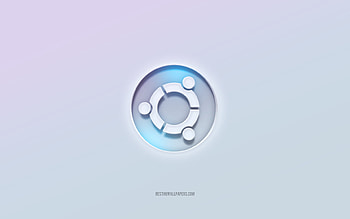 Ubuntu logo, cut out 3d text, white background, Ubuntu 3d logo, Ubuntu emblem, Ubuntu, embossed logo, Ubuntu 3d emblem, Linux HD wallpaper