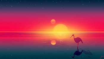 Flamingo Digital Art, flamingos, artist, artwork, digital-art, deviantart HD wallpaper