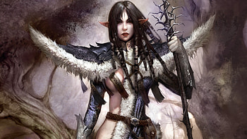 disciples 3 renaissance, girl, elf, staff, disciples HD wallpaper