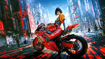 Cyber Rider, artist, artwork, art, digital-art, cyberpunk, deviantart HD wallpaper