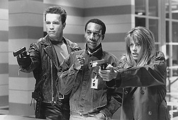 Arnold Schwarzenegger, Joe Morton Linda Hamilton HD wallpaper