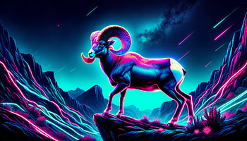 Majestic Neon Bighorn Sheep, bighorn sheep, neon, landscape, Wildlife HD wallpaper