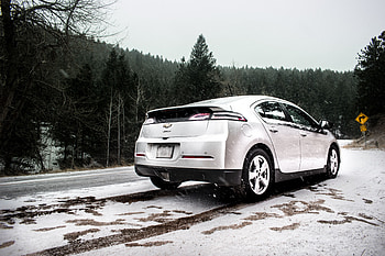 Snow, Chevrolet, Cars, Side View, Snowfall, Chevrolet Volt HD wallpaper