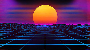 Cyberpunk Sunset Grid Mountains , artist, artwork, digital-art, synthwave HD wallpaper