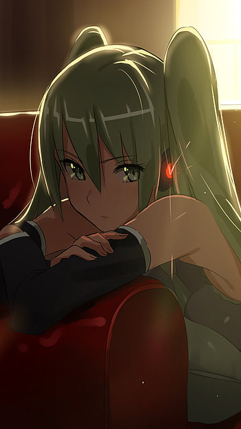 Hatsune Miku, heads, music, green eyes, green hair, long hair, twintails, Hatsune Miku, Anime, Vocaloid HD phone wallpaper