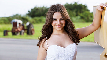 smiling girl, outdoor, white, smile, beauty HD wallpaper
