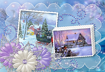 Winter, blue, softness, cards, abstract, gentle, snow, paintings HD wallpaper