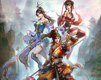 Fantasy Fighters, fantasy, art, warrior, fighters HD wallpaper