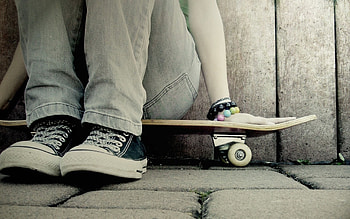 Girl skateboard, Sitting on a skateboard, , Urban lifestyle HD wallpaper