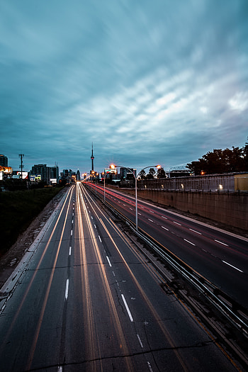 Cities, City, Road, Movement, Traffic, Evening HD phone wallpaper